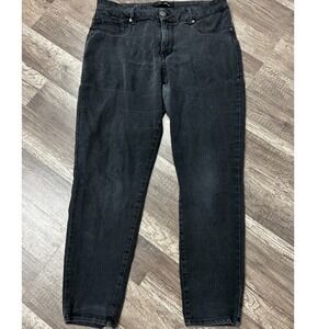 ALO Yoga Denim Black Wash Jeans High‎ Rise Slim Fit Casual Pants Size 14 31"